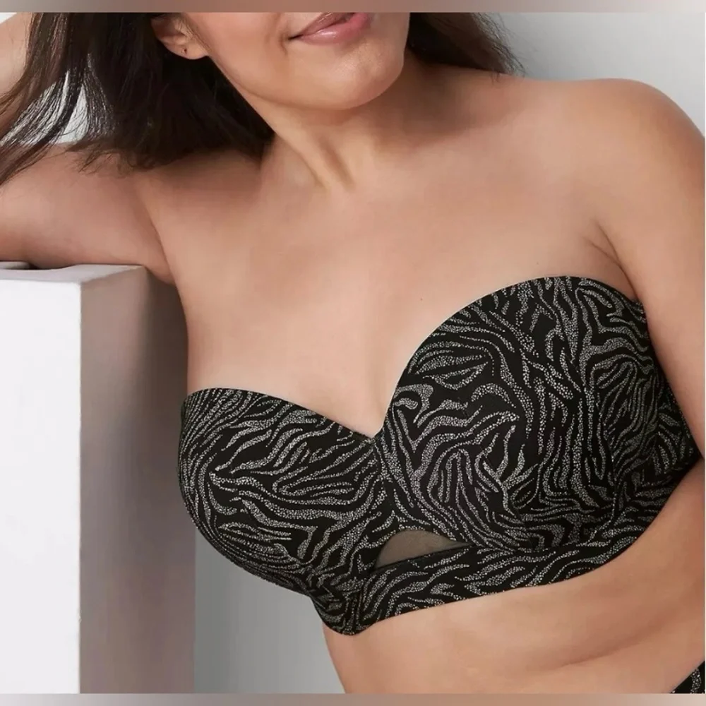 Cacique Comfort Bliss Multi-Way Strapless Bra in Animal Sand Dollar Size 44C